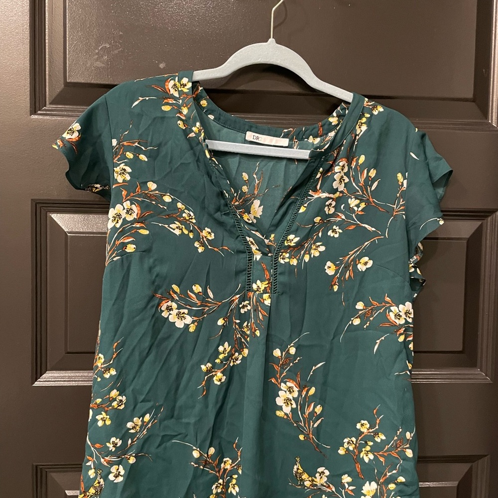 Floral Green Women's Top